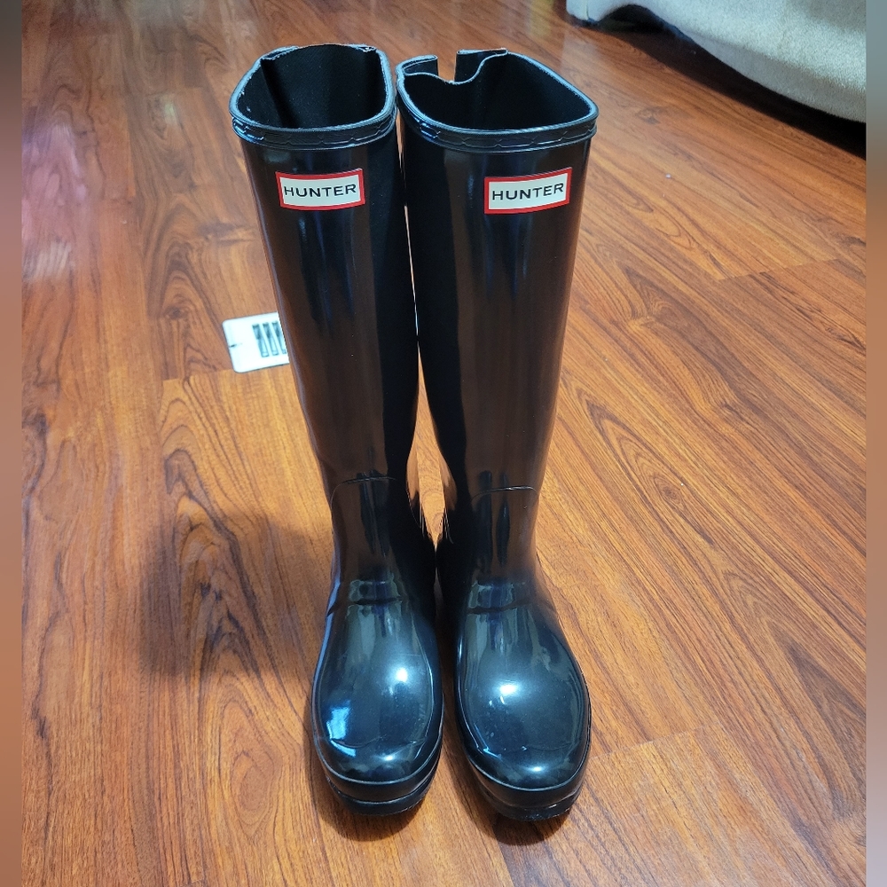 Hunter  Original Back Adjustable Gloss Rain Boots size 9